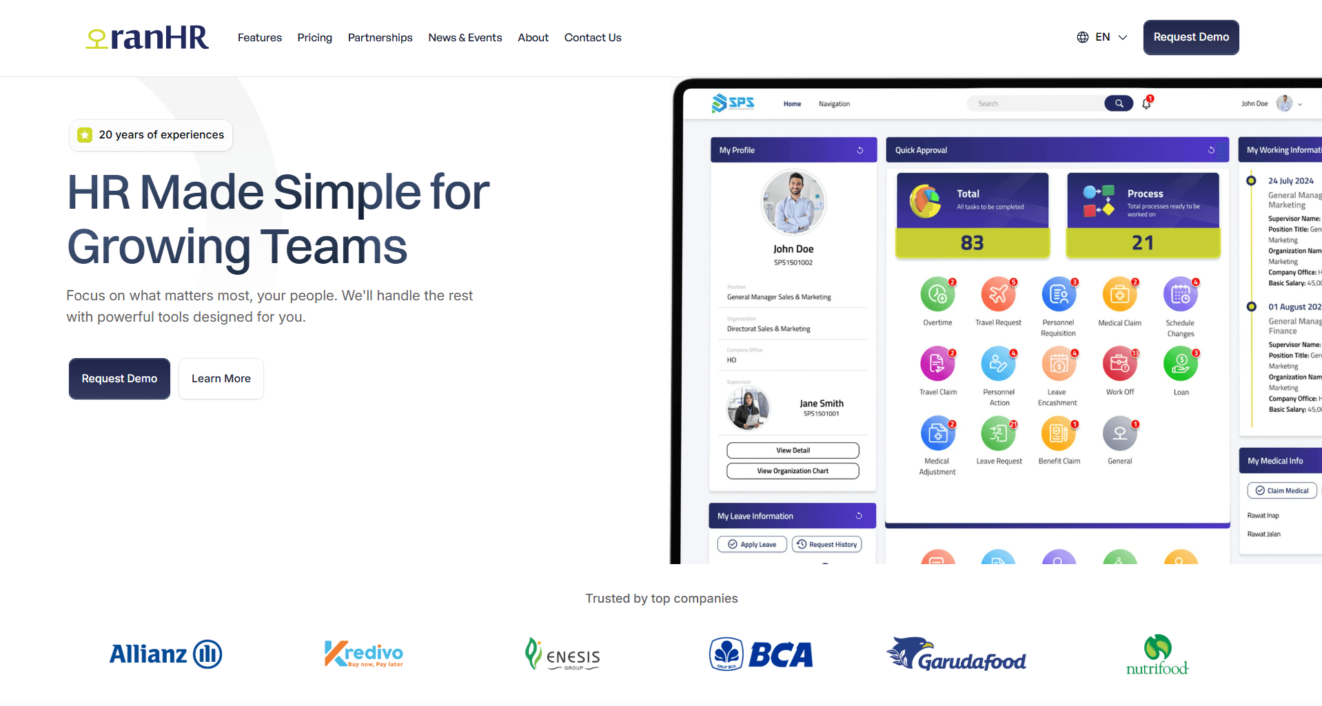 OranHR - Company Profile & CMS screenshot 1